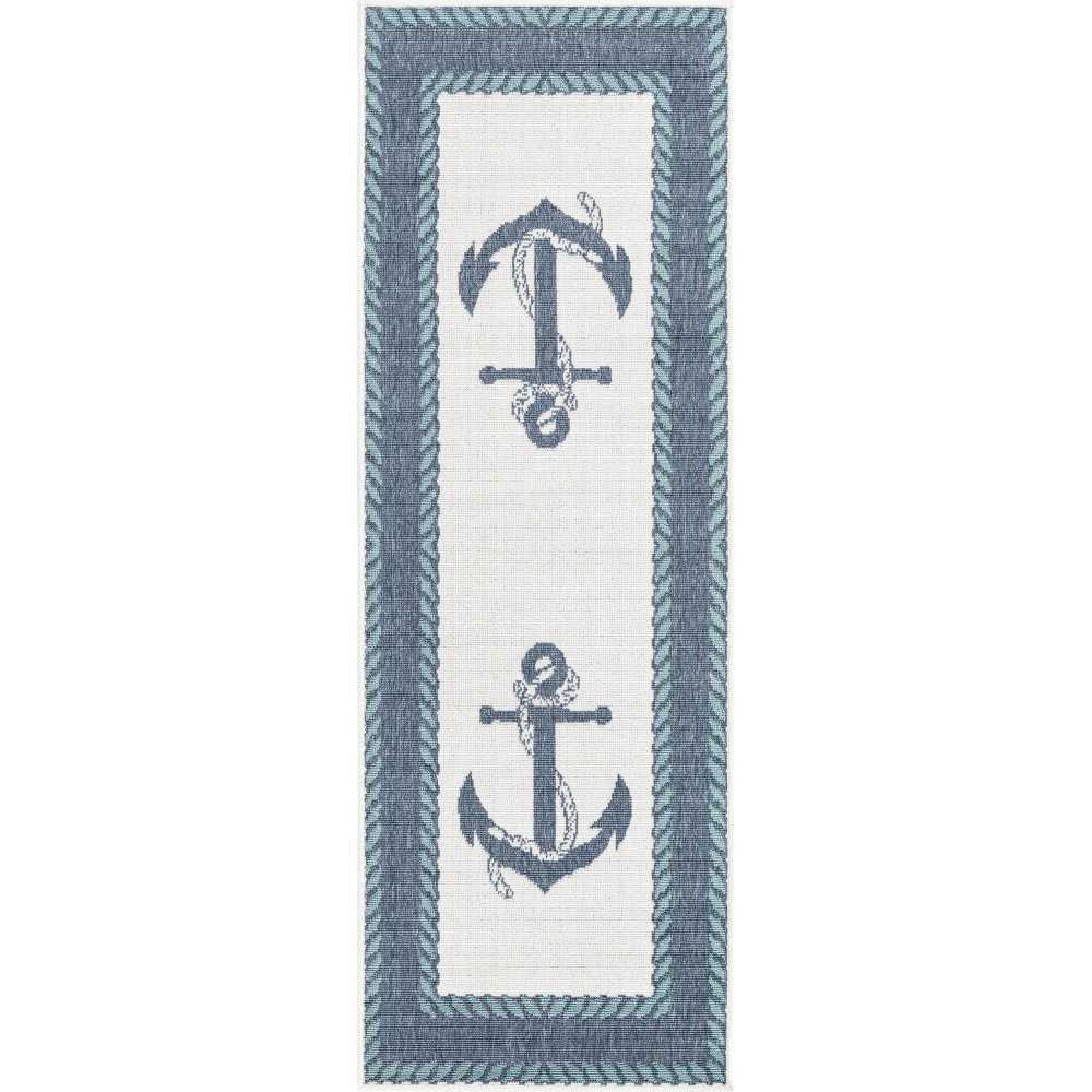 Rug Unique Loom Outdoor Coastal Navy Blue Runner 2' 0 x 6' 0 Rug Unique Loom Outdoor Coastal Navy Blue Runner 2' 0 x 6' 0