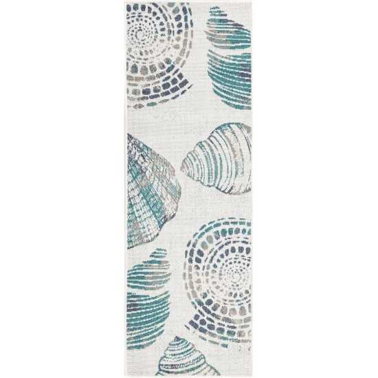 Rug Unique Loom Outdoor Coastal Ivory Runner 2' 0 x 6' 0