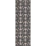 Rug Unique Loom Outdoor Coastal Charcoal Runner 2' 0 x 6' 0