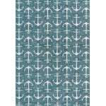 Rug Unique Loom Outdoor Coastal Teal Rectangular 10' 0 x 14' 0