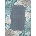 Rug Unique Loom Outdoor Coastal Navy Blue Rectangular 9' 0 x 12' 0