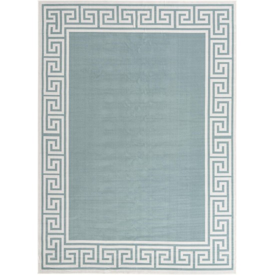 Rug Unique Loom Outdoor Coastal Aqua Rectangular 9' 0 x 12' 0