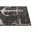 Rug Unique Loom Outdoor Coastal Charcoal Rectangular 9' 0 x 12' 0