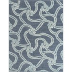 Rug Unique Loom Outdoor Coastal Navy Blue Rectangular 7' 10 x 10' 0