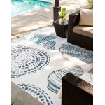 Rug Unique Loom Outdoor Coastal Ivory Rectangular 7' 10 x 10' 0