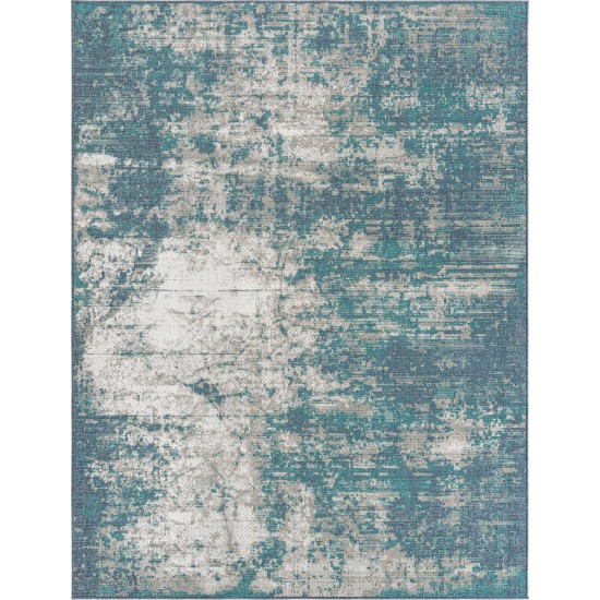 Rug Unique Loom Outdoor Coastal Blue Rectangular 7' 10 x 10' 0