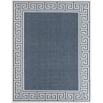 Rug Unique Loom Outdoor Coastal Navy Blue Rectangular 7' 10 x 10' 0