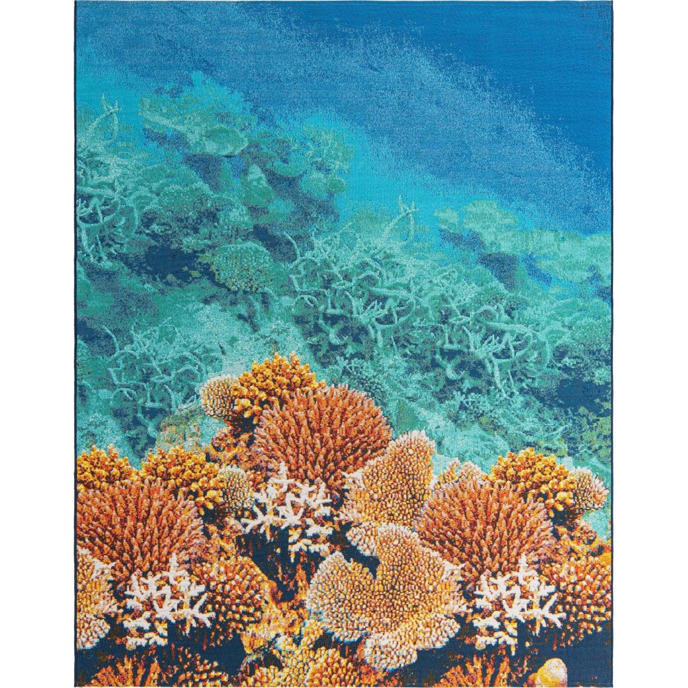 Rug Unique Loom Outdoor Coastal Blue Rectangular 7' 10 x 10' 0 Rug Unique Loom Outdoor Coastal Blue Rectangular 7' 10 x 10' 0