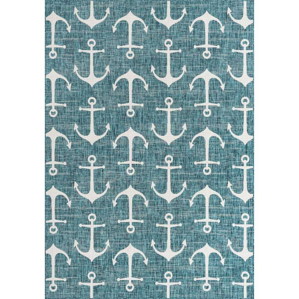Rug Unique Loom Outdoor Coastal Teal Rectangular 7' 0 x 10' 0 Rug Unique Loom Outdoor Coastal Teal Rectangular 7' 0 x 10' 0