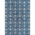 Rug Unique Loom Outdoor Coastal Blue Rectangular 7' 0 x 10' 0