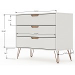 3 Piece Bedroom Set Tall 5-Drawer Dresser, Standard 3- Drawer Dresser and 2-Drawer Nightstand in Off White and Nature