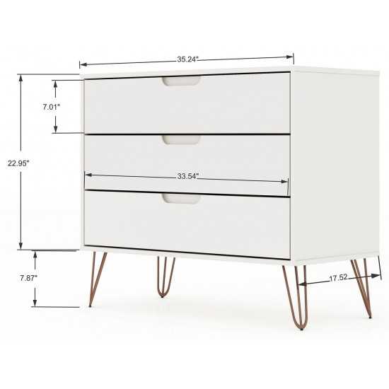 Rockefeller Tall 5-Drawer Dresser and Standard 3-Drawer Dresser in White