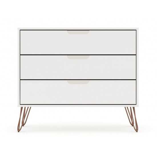 Rockefeller Tall 5-Drawer Dresser and Standard 3-Drawer Dresser in White