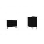 Rockefeller Tall 5-Drawer Dresser and Standard 3-Drawer Dresser in Black