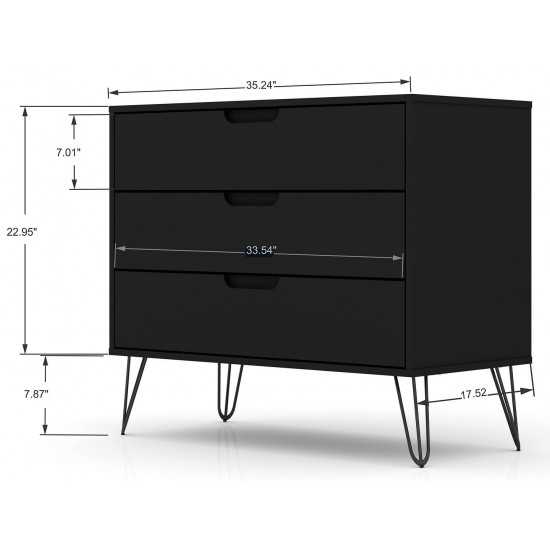 Rockefeller Tall 5-Drawer Dresser and Standard 3-Drawer Dresser in Black