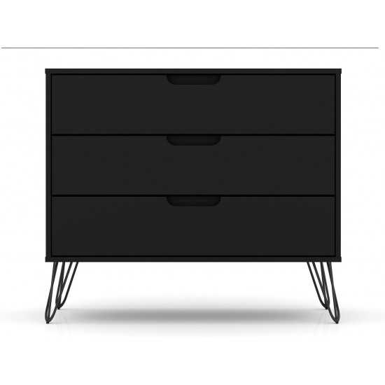 Rockefeller Tall 5-Drawer Dresser and Standard 3-Drawer Dresser in Black