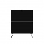 Rockefeller Tall 5-Drawer Dresser and Standard 3-Drawer Dresser in Black