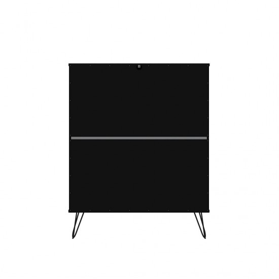 Rockefeller Tall 5-Drawer Dresser and Standard 3-Drawer Dresser in Black