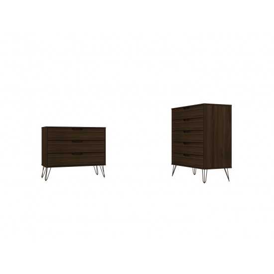 Rockefeller Tall 5-Drawer Dresser and Standard 3-Drawer Dresser  in Brown