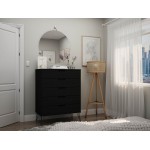 Rockefeller 5-Drawer Tall Dresser in Black