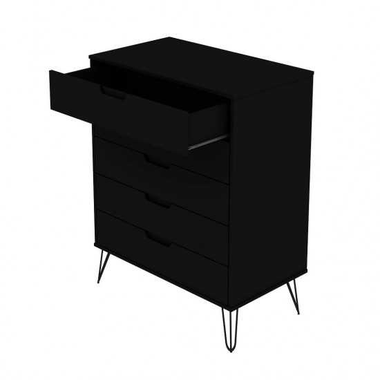 Rockefeller 5-Drawer Tall Dresser in Black