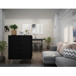 Rockefeller 5-Drawer Tall Dresser in Black