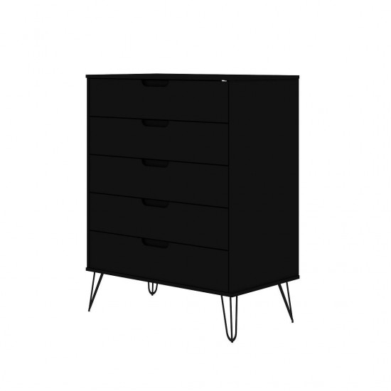 Rockefeller 5-Drawer Tall Dresser in Black