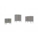 Rockefeller 5-Drawer Tall Dresser in Off White and Nature