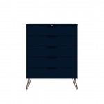 Rockefeller 5-Drawer Tall Dresser in Tatiana Midnight Blue