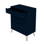 Rockefeller 5-Drawer Tall Dresser in Tatiana Midnight Blue