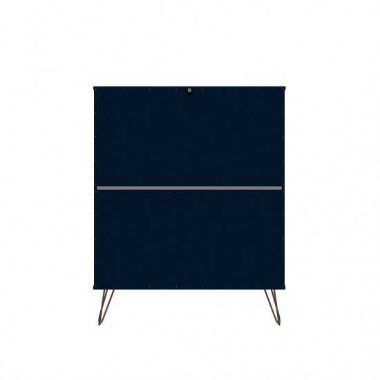 Rockefeller 5-Drawer Tall Dresser in Tatiana Midnight Blue