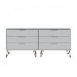 Rockefeller 6-Drawer Double Low Dresser in White