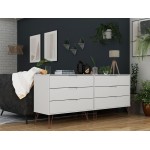 Rockefeller 6-Drawer Double Low Dresser in White