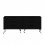 Rockefeller 6-Drawer Double Low Dresser in Black