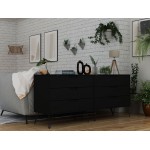 Rockefeller 6-Drawer Double Low Dresser in Black