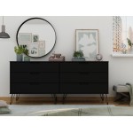 Rockefeller 6-Drawer Double Low Dresser in Black