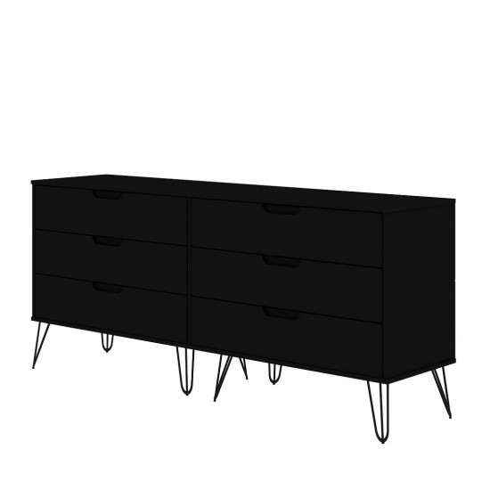 Rockefeller 6-Drawer Double Low Dresser in Black