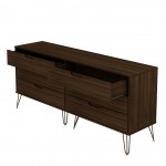 Rockefeller 6-Drawer Double Low Dresser in Brown