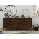 Rockefeller 6-Drawer Double Low Dresser in Brown