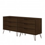 Rockefeller 6-Drawer Double Low Dresser in Brown