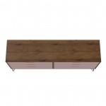 Rockefeller 6-Drawer Double Low Dresser in Native and Rose Pink