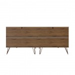 Rockefeller 6-Drawer Double Low Dresser in Nature and Textured Grey