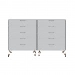 Rockefeller 10-Drawer Double Tall Dresser in White