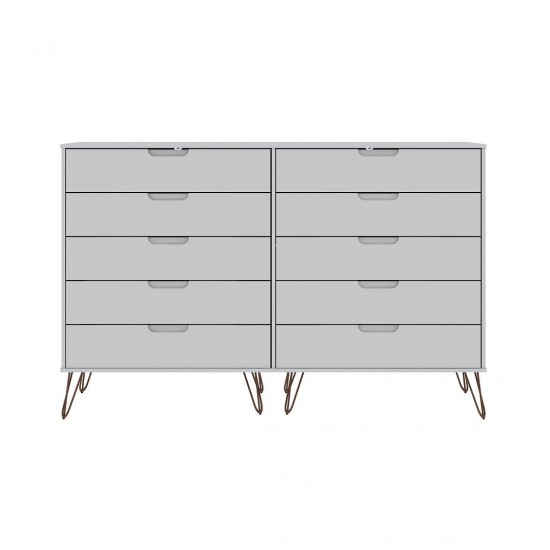 Rockefeller 10-Drawer Double Tall Dresser in White