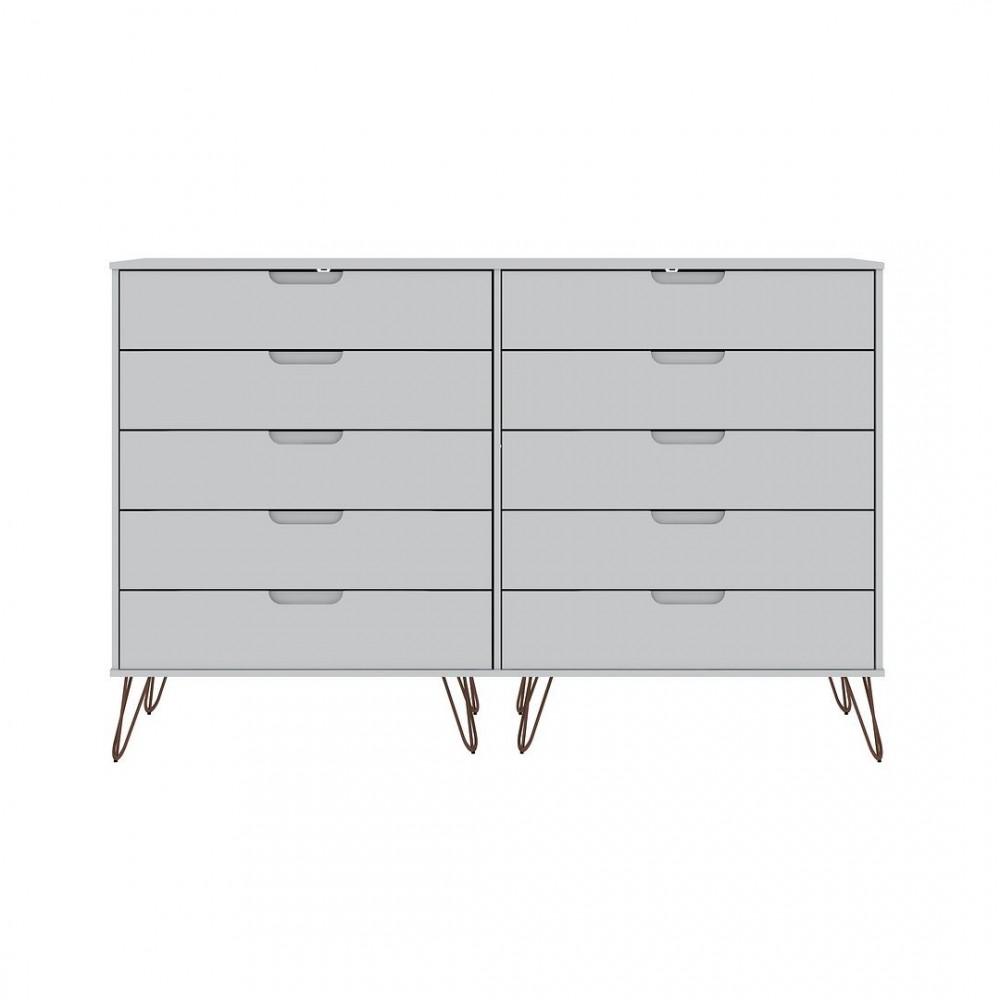 Rockefeller 10-Drawer Double Tall Dresser in White