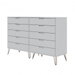 Rockefeller 10-Drawer Double Tall Dresser in White