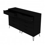 Rockefeller 10-Drawer Double Tall Dresser in Black