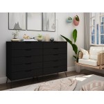 Rockefeller 10-Drawer Double Tall Dresser in Black