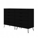 Rockefeller 10-Drawer Double Tall Dresser in Black