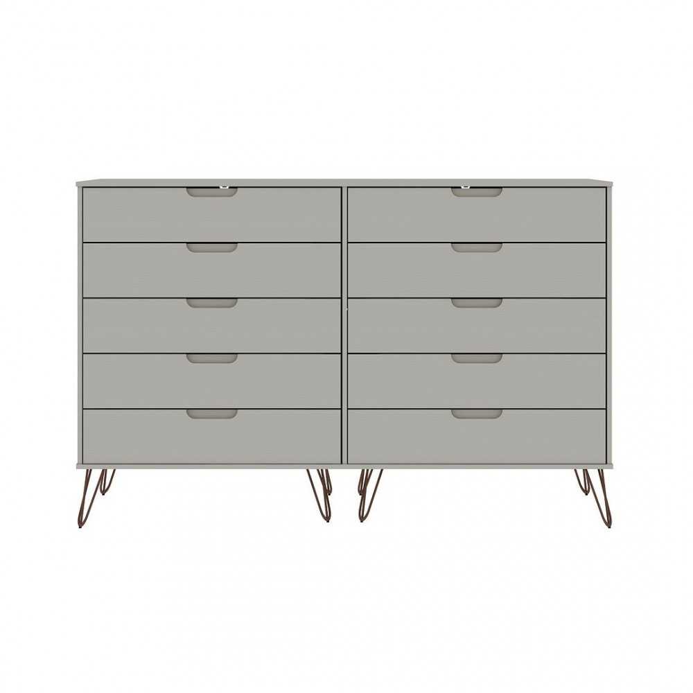 Rockefeller 10-Drawer Double Tall Dresser in Off White